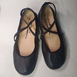 Haflinger black ballet flats elastic top size 38